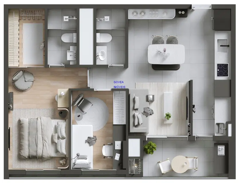 Apartamento com 2 quartos à venda, 67m2 em Campina do Siqueira, Curitiba - PR - imagem 7 Foto 7 de Apartamento com 2 quartos à venda, 67m2 em Campina do Siqueira, Curitiba - PR