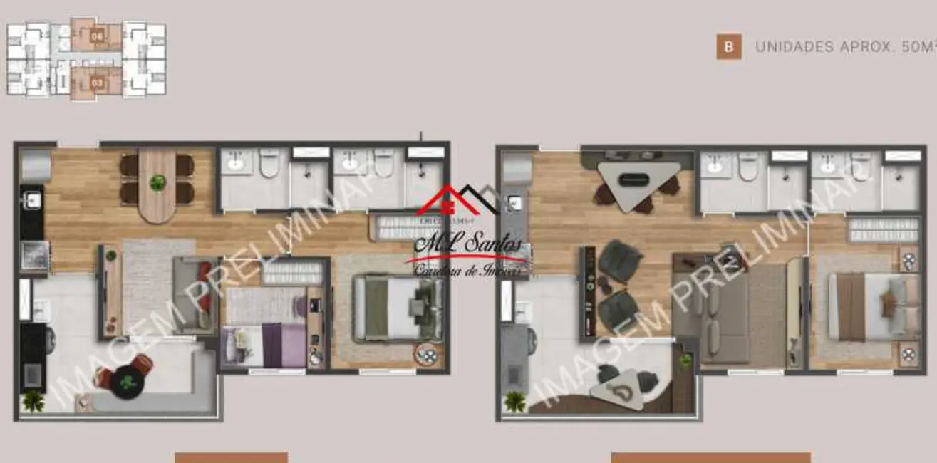 Foto 4 de Apartamento com 2 quartos à venda, 50m2 em São Paulo - SP