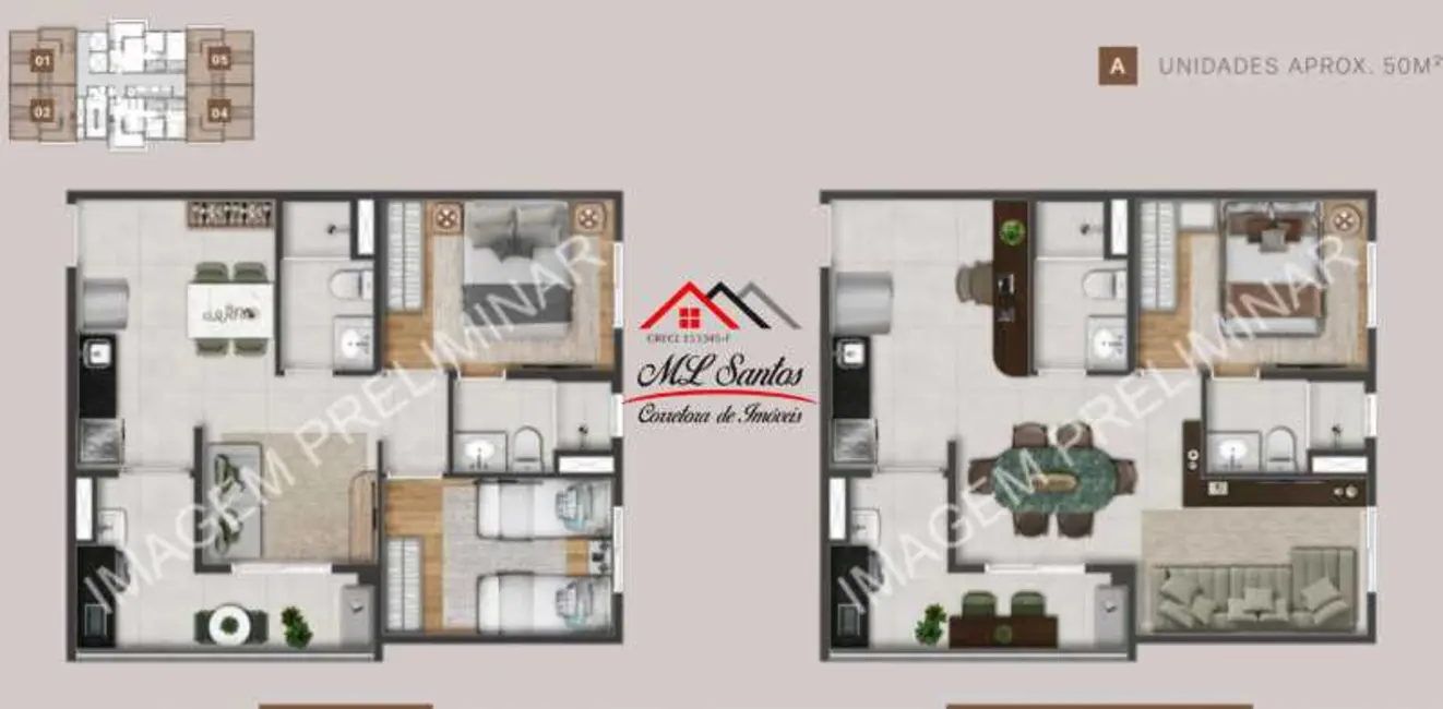 Foto 3 de Apartamento com 2 quartos à venda, 50m2 em São Paulo - SP