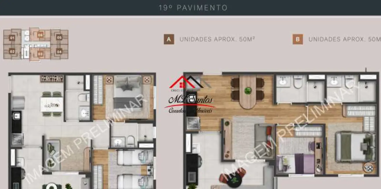 Foto 2 de Apartamento com 2 quartos à venda, 50m2 em São Paulo - SP
