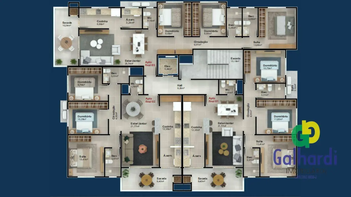 Foto 2 de Apartamento com 3 quartos à venda em Itapoa - SC