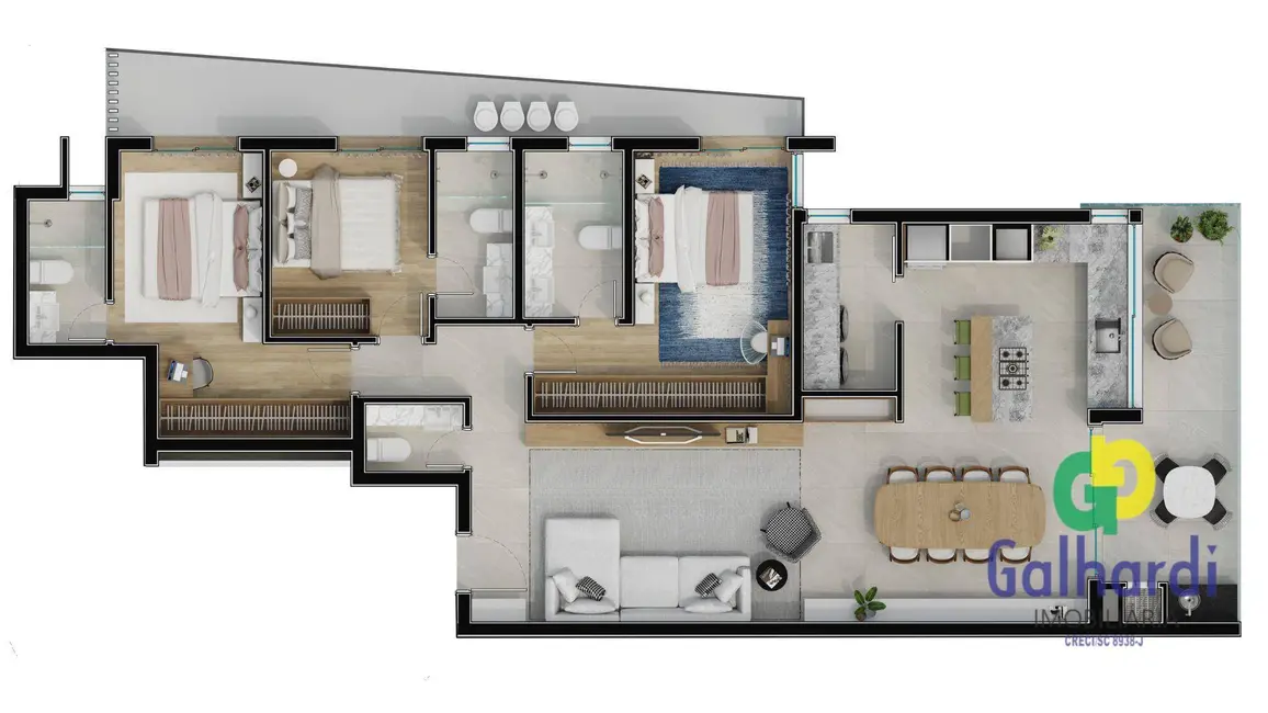 Foto 8 de Apartamento com 3 quartos à venda em Itapoa - SC