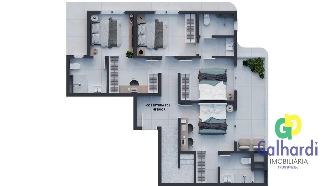 Foto 7 de Apartamento com 2 quartos à venda, 130m2 em Itapoa - SC