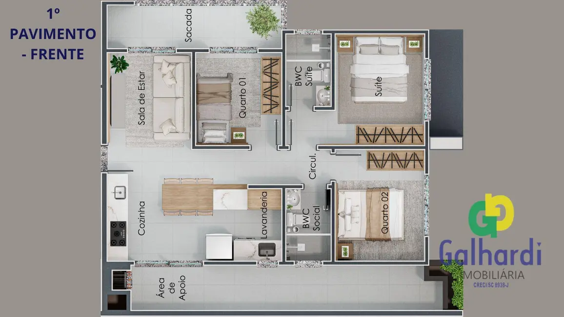 Foto 9 de Apartamento com 3 quartos à venda em Itapoa - SC