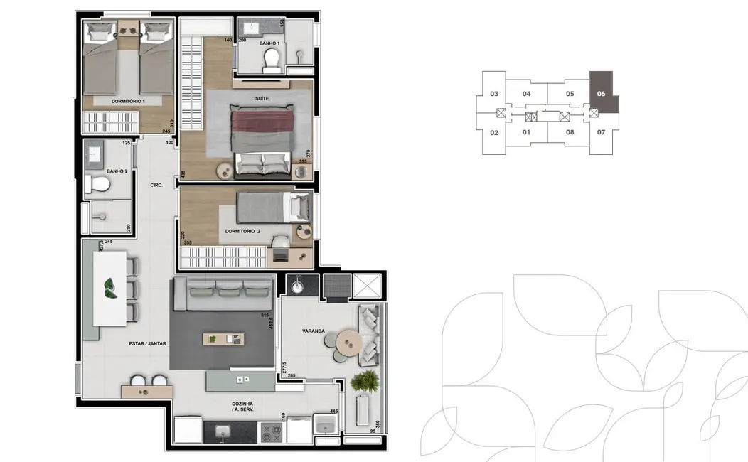 Apartamento com 3 quartos à venda, 81m2 em Cuiaba - MT - imagem 5 Foto 5 de Apartamento com 3 quartos à venda, 81m2 em Cuiaba - MT