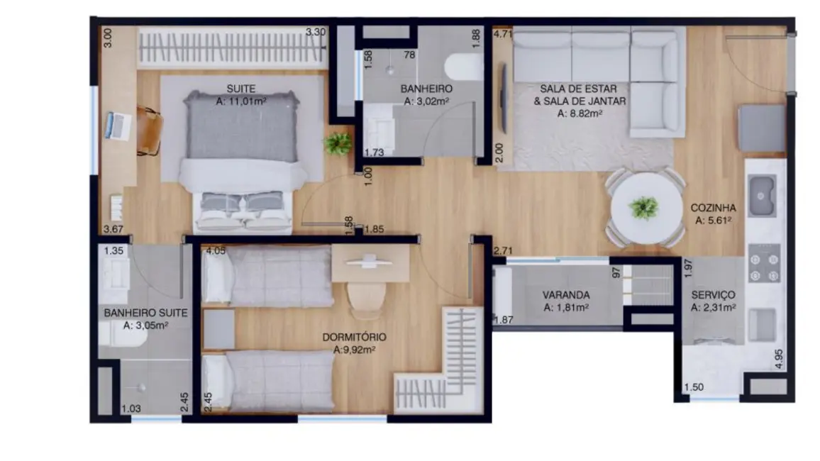 Foto 4 de Apartamento com 2 quartos à venda, 54m2 em Balneario Picarras - SC