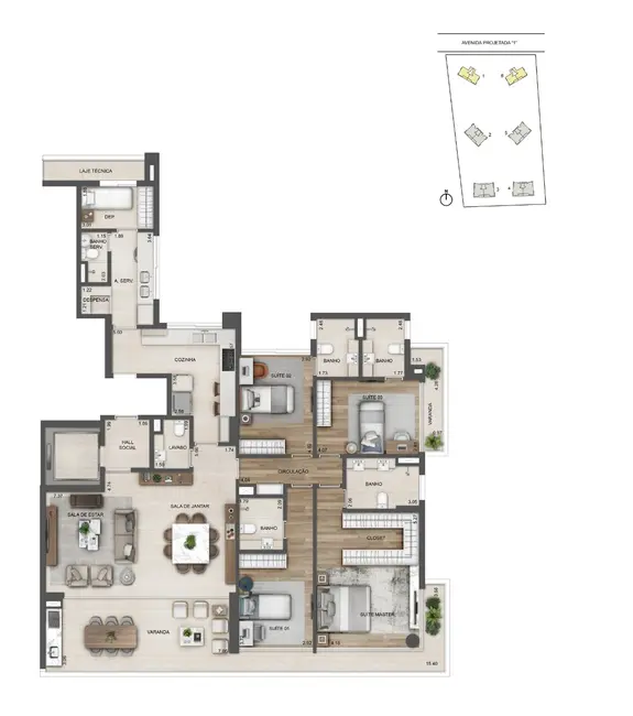 Apartamento com 4 quartos à venda, 194m2 em Barra da Tijuca, Rio De Janeiro - RJ - imagem 3 Foto 3 de Apartamento com 4 quartos à venda, 194m2 em Barra da Tijuca, Rio De Janeiro - RJ