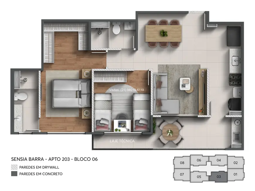 Foto 2 de Apartamento com 2 quartos à venda, 67m2 em Barra da Tijuca, Rio De Janeiro - RJ