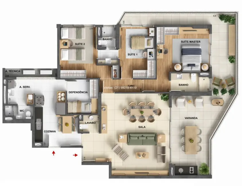 Apartamento com 3 quartos à venda, 171m2 em Rio De Janeiro - RJ - imagem 2 Foto 2 de Apartamento com 3 quartos à venda, 171m2 em Rio De Janeiro - RJ