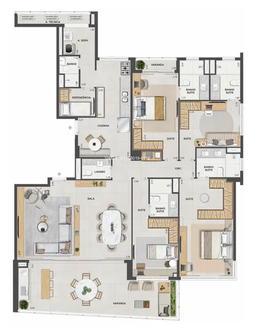 Apartamento com 4 quartos à venda, 203m2 em Barra da Tijuca, Rio De Janeiro - RJ - imagem 4 Foto 4 de Apartamento com 4 quartos à venda, 203m2 em Barra da Tijuca, Rio De Janeiro - RJ