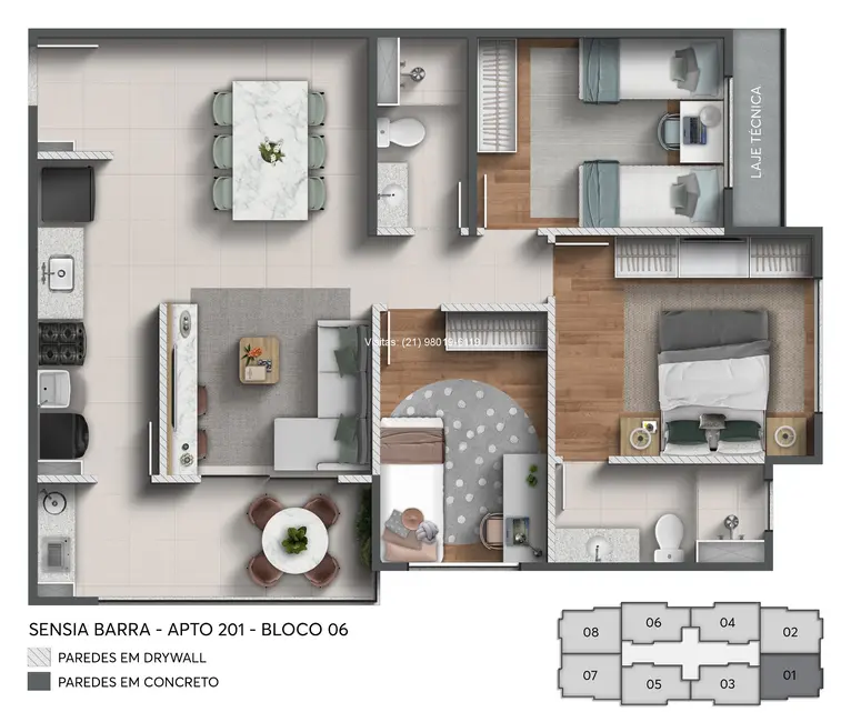 Foto 2 de Apartamento com 3 quartos à venda, 73m2 em Barra da Tijuca, Rio De Janeiro - RJ