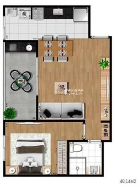 Apartamento com 1 quarto à venda, 48m2 em Sao Jose Dos Campos - SP - imagem 9 Foto 9 de Apartamento com 1 quarto à venda, 48m2 em Sao Jose Dos Campos - SP