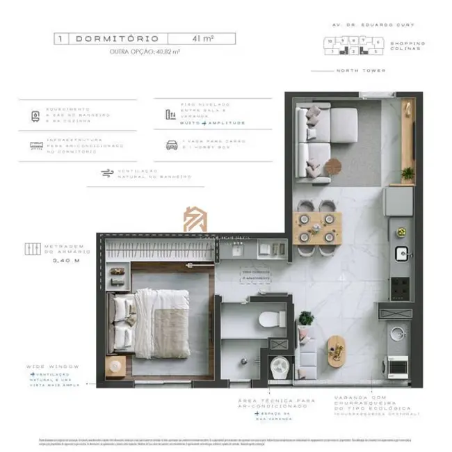 Foto 3 de Apartamento com 2 quartos à venda, 71m2 em Sao Jose Dos Campos - SP