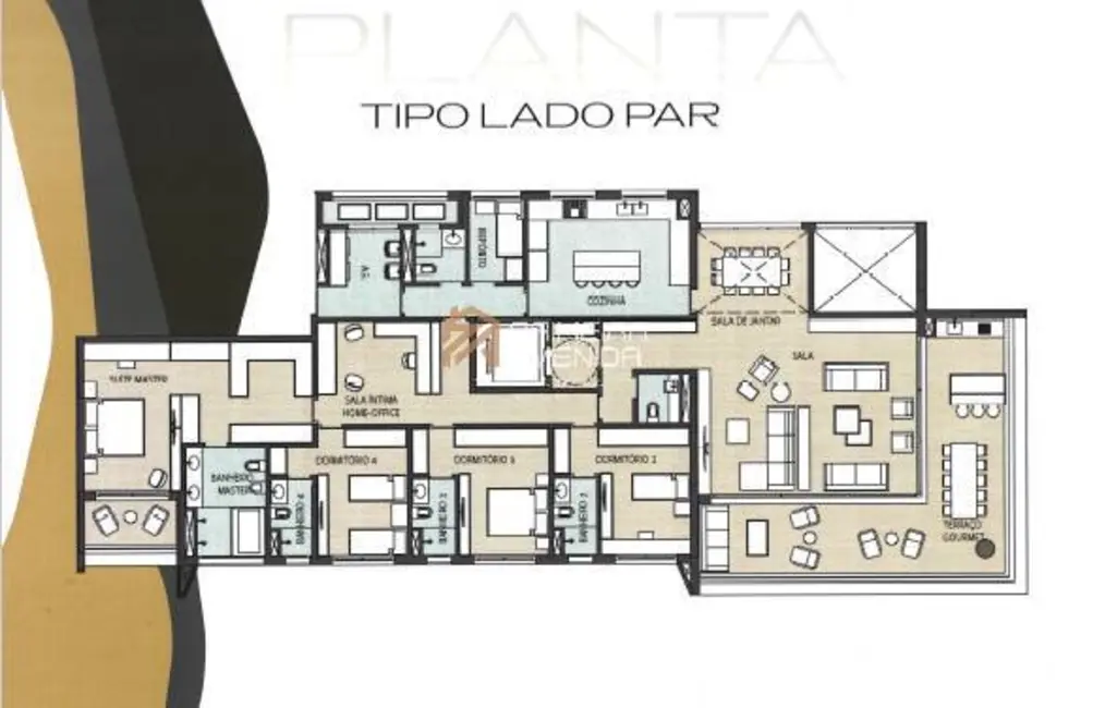 Apartamento com 4 quartos à venda, 303m2 em Sao Jose Dos Campos - SP - imagem 4 Foto 4 de Apartamento com 4 quartos à venda, 303m2 em Sao Jose Dos Campos - SP