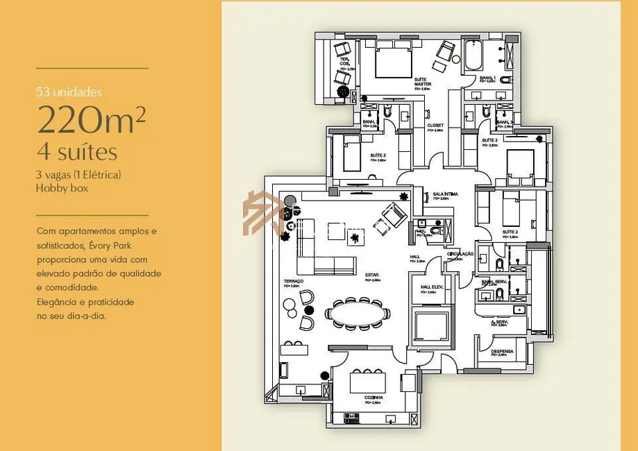 Apartamento com 4 quartos à venda, 220m2 em Sao Jose Dos Campos - SP - imagem 3 Foto 3 de Apartamento com 4 quartos à venda, 220m2 em Sao Jose Dos Campos - SP