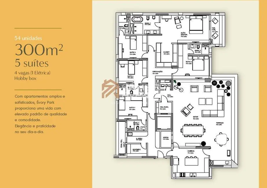 Foto 3 de Apartamento com 5 quartos à venda, 300m2 em Sao Jose Dos Campos - SP