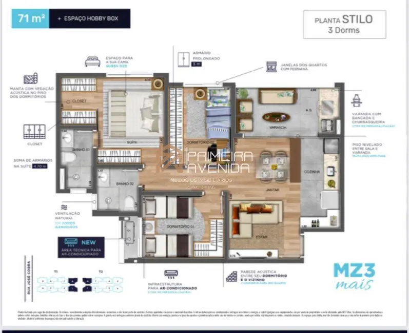 Foto 5 de Apartamento com 3 quartos à venda e para alugar, 73m2 em Sao Jose Dos Campos - SP