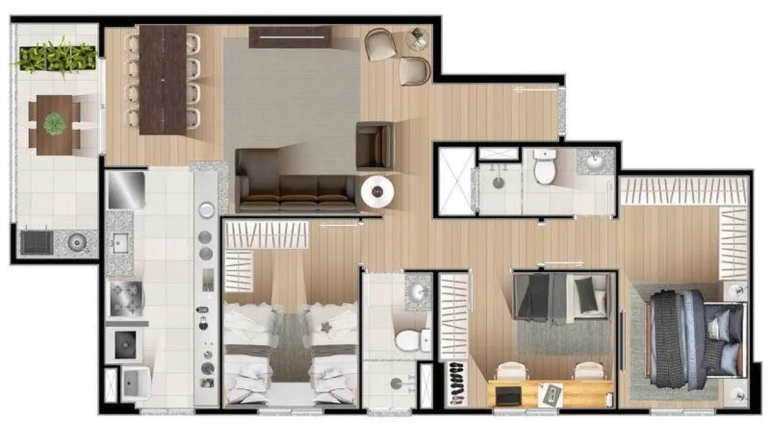 Foto 5 de Apartamento com 3 quartos à venda, 84m2 em Loteamento Villa Branca, Jacarei - SP