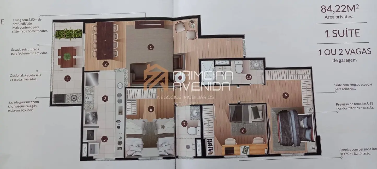 Foto 4 de Apartamento com 3 quartos à venda, 84m2 em Loteamento Villa Branca, Jacarei - SP