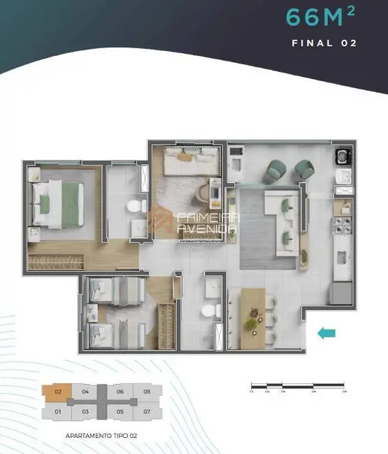 Foto 6 de Apartamento com 2 quartos à venda, 54m2 em Sao Jose Dos Campos - SP