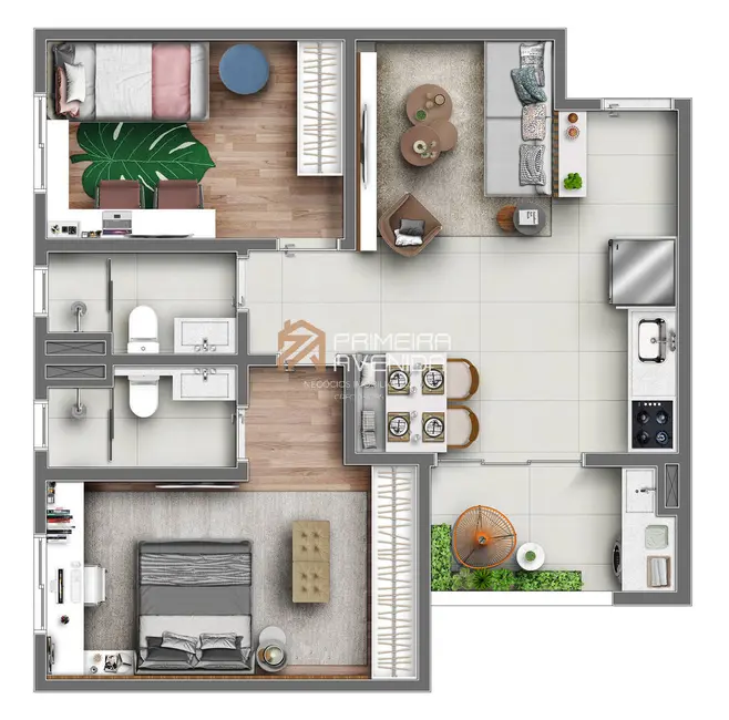 Apartamento com 3 quartos à venda, 58m2 em Sao Jose Dos Campos - SP - imagem 4 Foto 4 de Apartamento com 3 quartos à venda, 58m2 em Sao Jose Dos Campos - SP