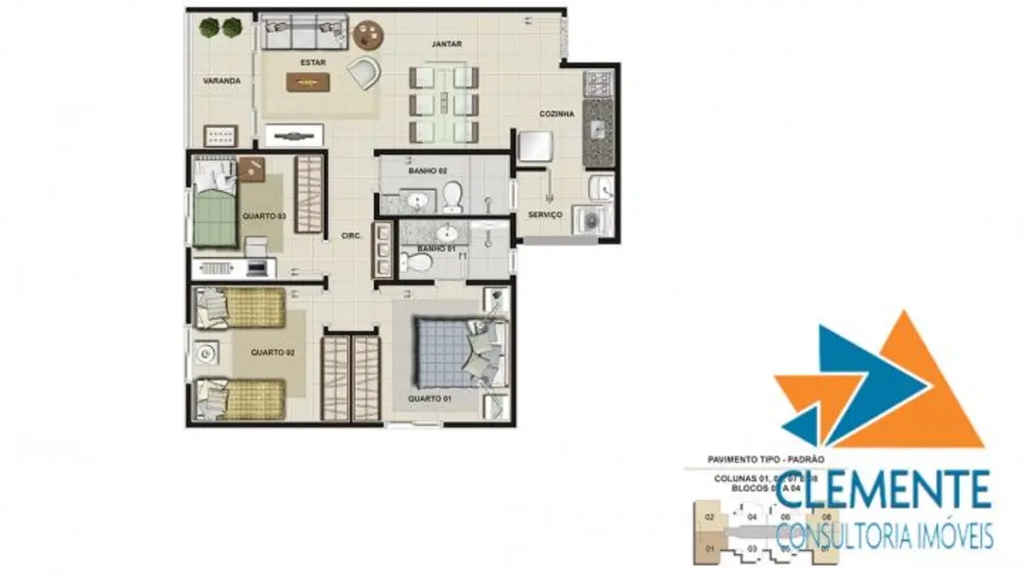 Apartamento com 3 quartos à venda, 70m2 em Planalto, Belo Horizonte - MG - imagem 3 Foto 3 de Apartamento com 3 quartos à venda, 70m2 em Planalto, Belo Horizonte - MG