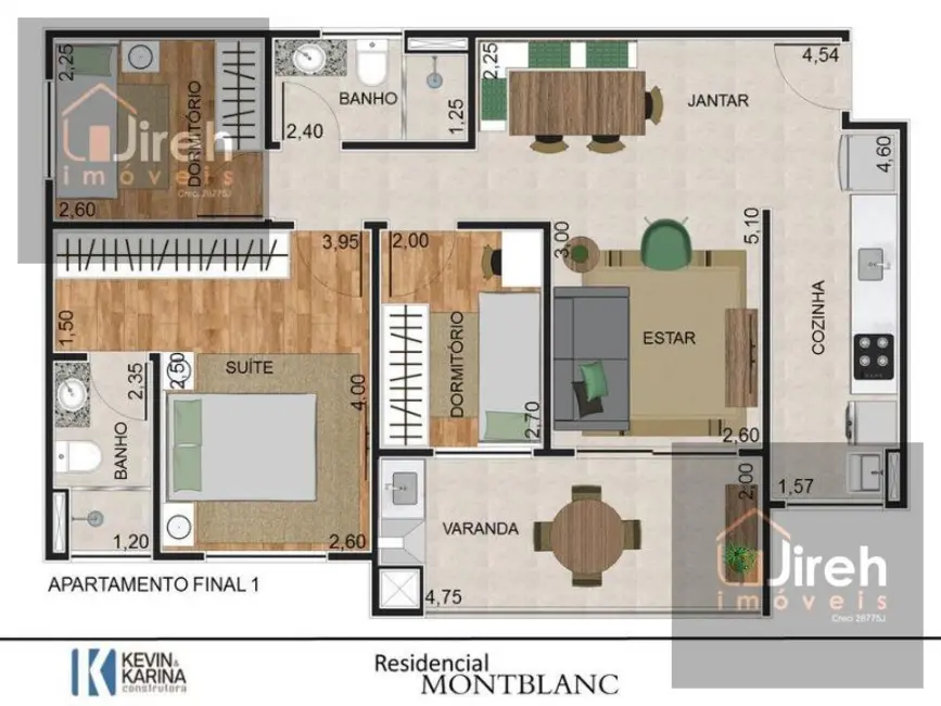 Apartamento com 3 quartos à venda, 74m2 em Vila Bocaina, Maua - SP - imagem 3 Foto 3 de Apartamento com 3 quartos à venda, 74m2 em Vila Bocaina, Maua - SP