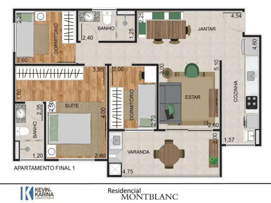 Foto 3 de Apartamento com 3 quartos à venda, 74m2 em Vila Bocaina, Maua - SP