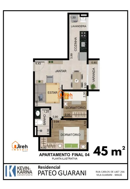 Foto 2 de Apartamento com 2 quartos à venda, 46m2 em Vila Guarani, Maua - SP