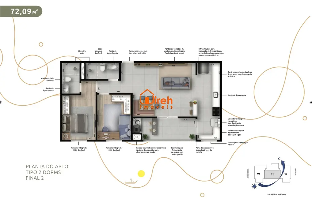 Foto 2 de Apartamento com 2 quartos à venda, 72m2 em Jardim, Santo Andre - SP