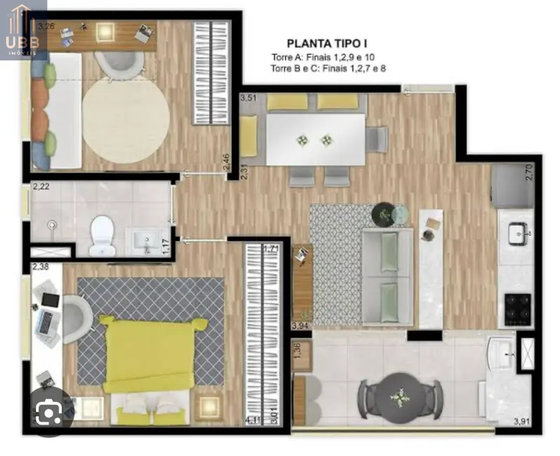 Foto 2 de Apartamento com 2 quartos à venda, 52m2 em Alphaville Empresarial, Barueri - SP