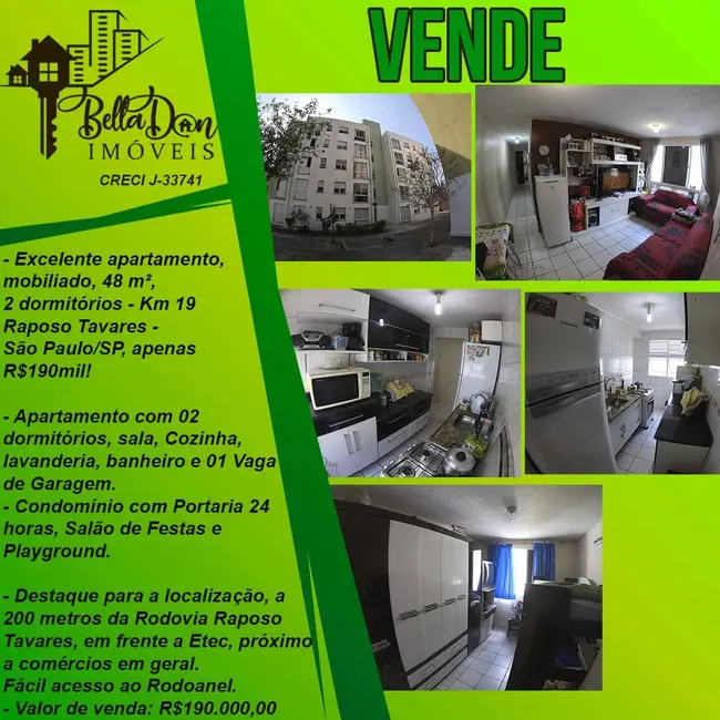 Apartamento com 2 quartos à venda, 48m2 em Conjunto Promorar Raposo Tavares, São Paulo - SP - imagem 1 Foto 1 de Apartamento com 2 quartos à venda, 48m2 em Conjunto Promorar Raposo Tavares, São Paulo - SP