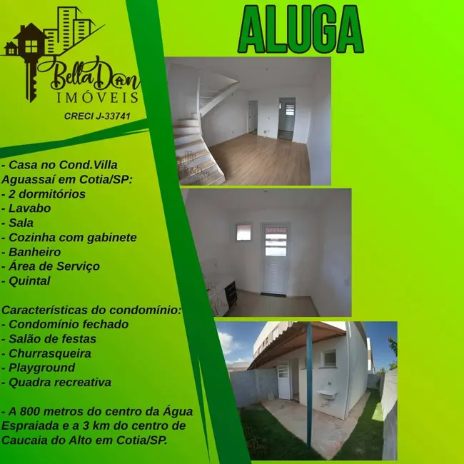 Foto 1 de Casa de Condomínio com 2 quartos para alugar, 49m2 em Água Espraiada (Caucaia do Alto), Cotia - SP