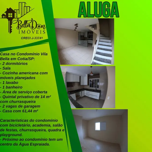 Foto 1 de Casa de Condomínio com 2 quartos para alugar, 61m2 em Água Espraiada (Caucaia do Alto), Cotia - SP