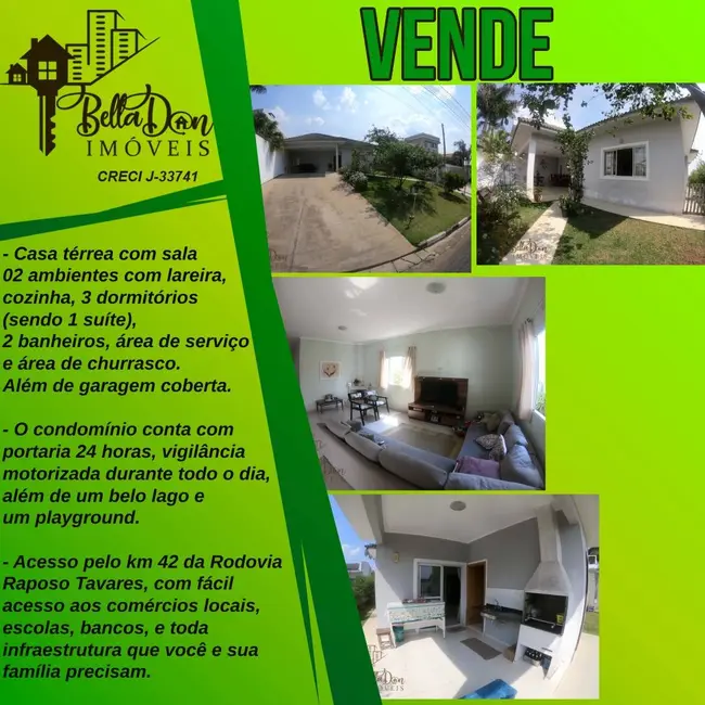Foto 1 de Casa de Condomínio com 3 quartos à venda, 160m2 em Vargem Grande Paulista - SP