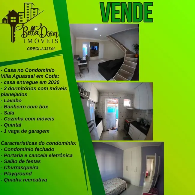 Foto 1 de Casa de Condomínio com 2 quartos à venda, 49m2 em Água Espraiada (Caucaia do Alto), Cotia - SP