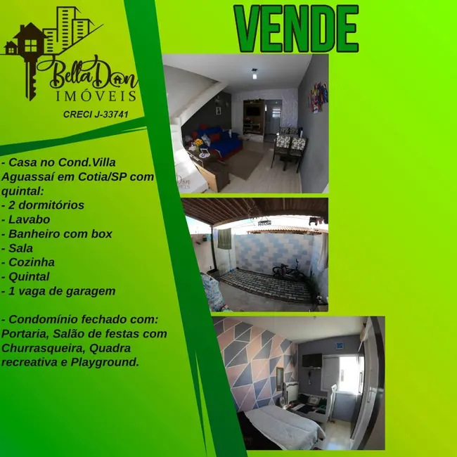 Foto 1 de Casa de Condomínio com 2 quartos à venda, 49m2 em Água Espraiada (Caucaia do Alto), Cotia - SP