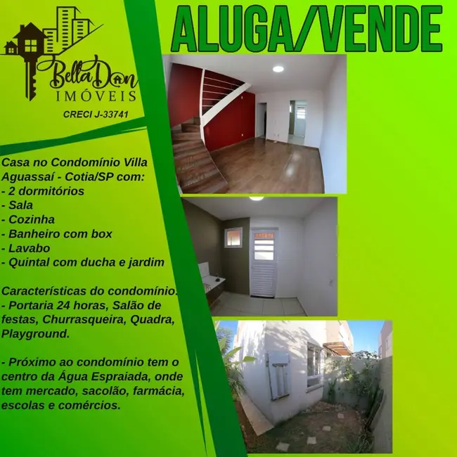 Foto 1 de Casa de Condomínio com 2 quartos à venda e para alugar, 49m2 em Água Espraiada (Caucaia do Alto), Cotia - SP