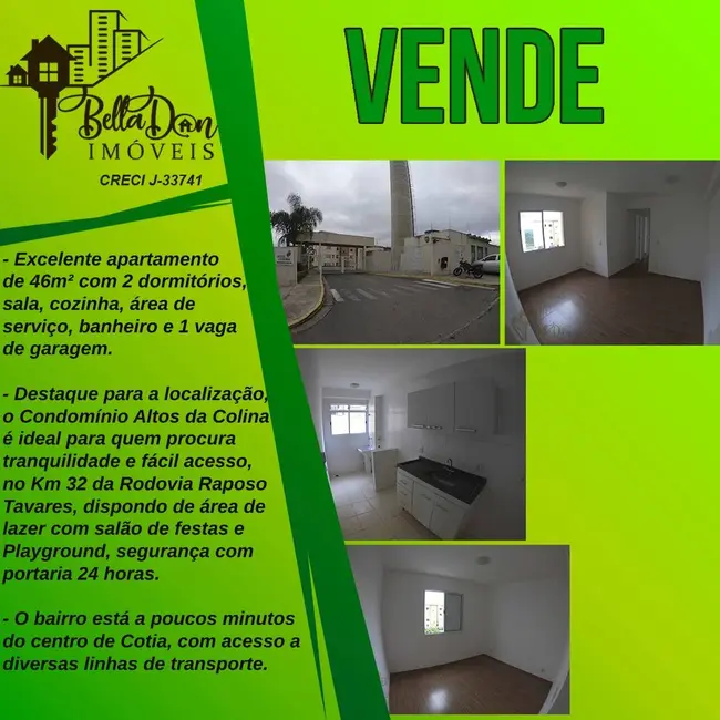 Foto 1 de Apartamento com 2 quartos à venda, 46m2 em Vila Santo Antônio do Portão, Cotia - SP
