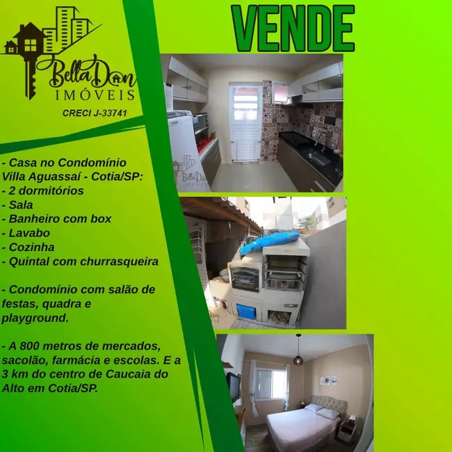 Foto 1 de Casa de Condomínio com 2 quartos à venda, 49m2 em Água Espraiada (Caucaia do Alto), Cotia - SP
