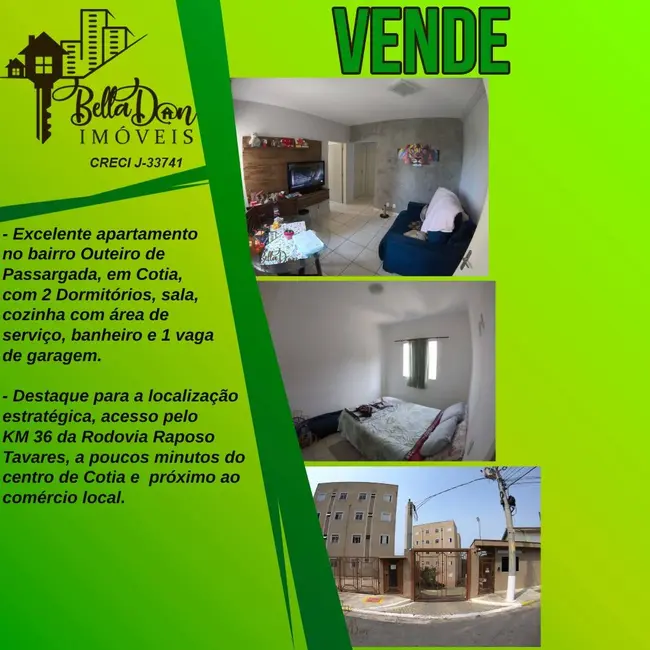 Foto 1 de Apartamento com 2 quartos à venda, 45m2 em Outeiro de Passárgada, Cotia - SP