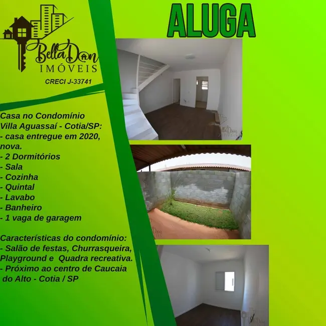 Foto 1 de Casa de Condomínio com 2 quartos para alugar, 49m2 em Água Espraiada (Caucaia do Alto), Cotia - SP