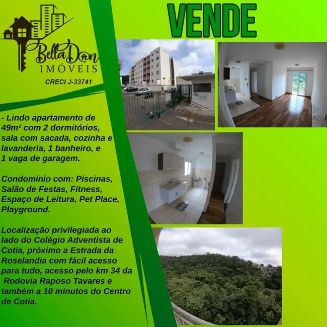 Foto 1 de Apartamento com 2 quartos à venda, 49m2 em Cotia - SP