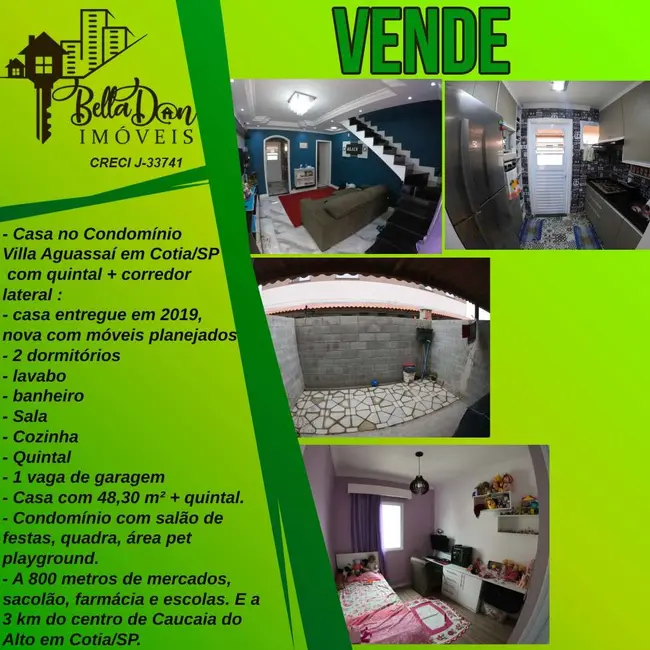 Foto 1 de Casa de Condomínio com 2 quartos à venda, 50m2 em Água Espraiada (Caucaia do Alto), Cotia - SP