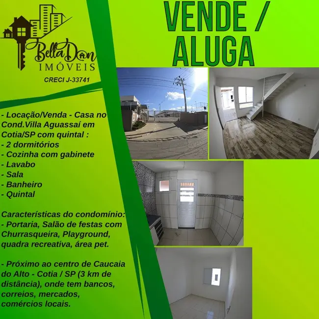 Foto 1 de Casa de Condomínio com 2 quartos à venda, 49m2 em Água Espraiada (Caucaia do Alto), Cotia - SP