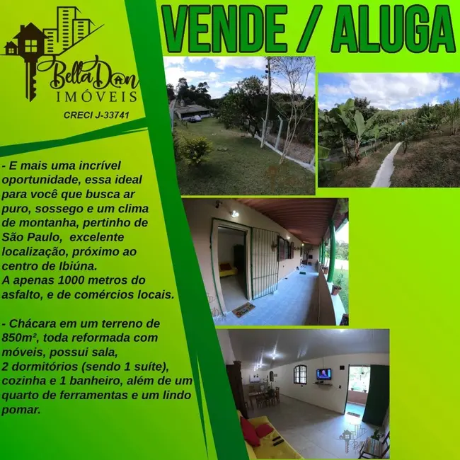Foto 1 de Chácara com 2 quartos à venda e para alugar, 210m2 em Ibiuna - SP