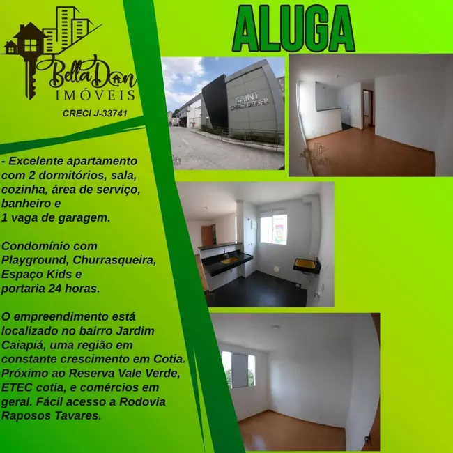 Foto 1 de Apartamento com 2 quartos para alugar, 45m2 em Jardim Caiapiá, Cotia - SP