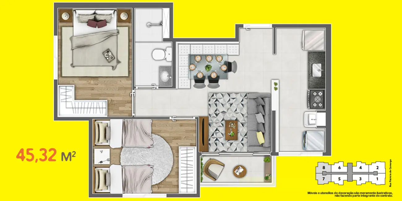 Foto 3 de Apartamento com 2 quartos à venda, 45m2 em Helena Maria, Osasco - SP