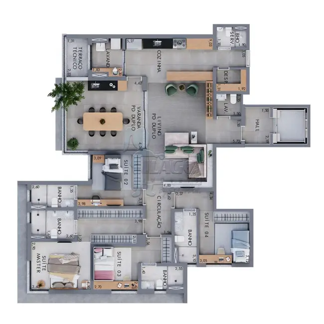 Foto 2 de Apartamento com 4 quartos à venda, 179m2 em Ribeirao Preto - SP