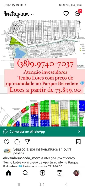 Foto 1 de Terreno / Lote à venda, 180m2 em Montes Claros - MG
